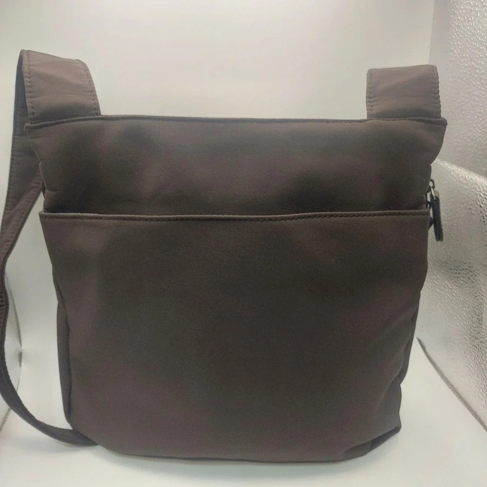 Hobo International Brown‎ Nylon Crossbody Bag Adjustable Strap Zip Pockets